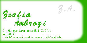 zsofia ambrozi business card