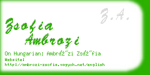 zsofia ambrozi business card